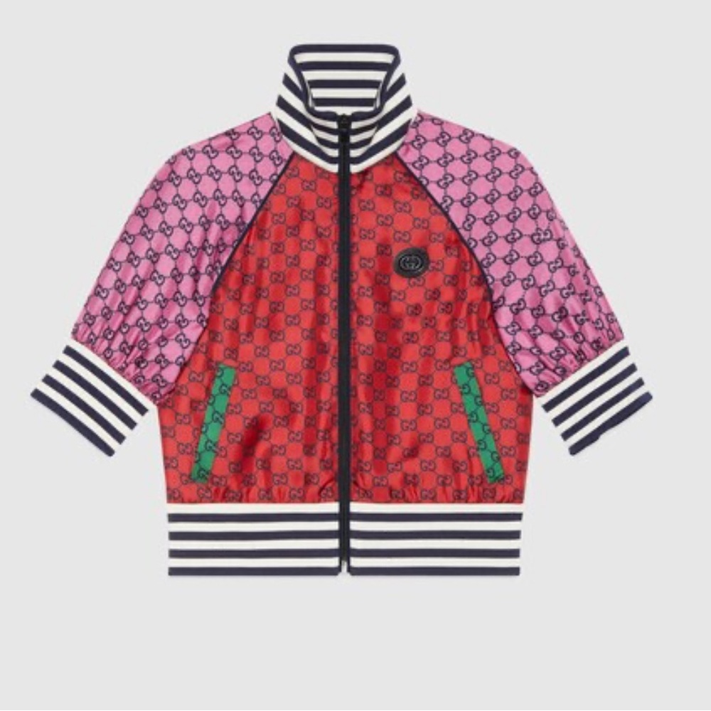 Gucci | Colorblock Silk Short Sleeve Jacket